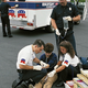 Paramedics assist an injured Republican.